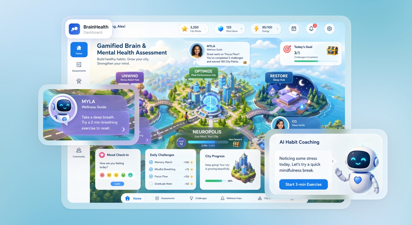 Gamified brain and Mental Health Assessment App